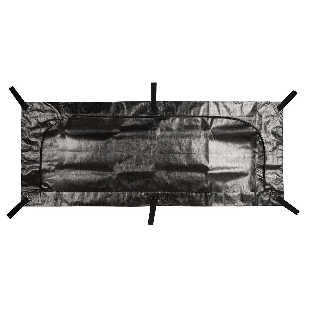 Black 20 mil disaster body bag with multiple reinforced handles