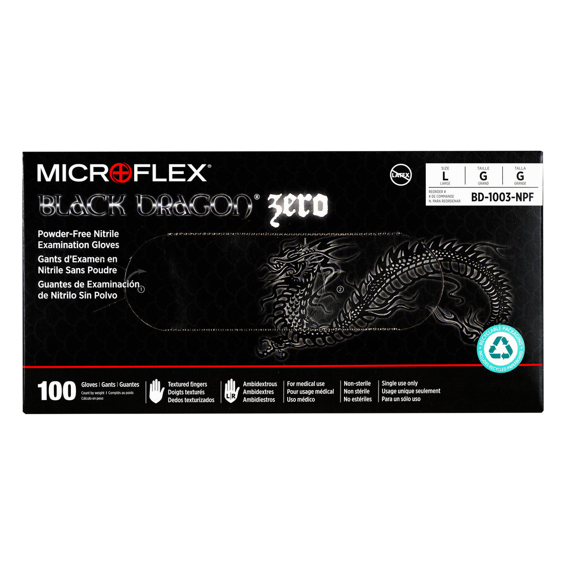 MICROFLEX® Black Dragon® Zero Nitrile Exam Gloves LDI Medical