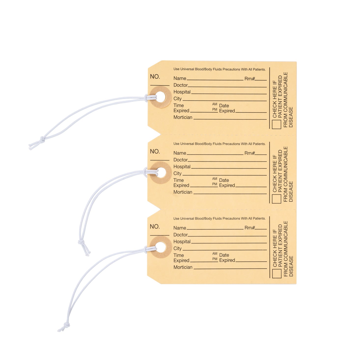 Post Mortem ID Tags & Transport Positioning Aids